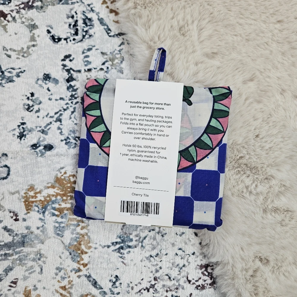 Baggu Standard Reusable Bag Cherry Tile - Picture 2 of 2